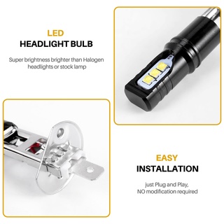 Bộ bóng đèn pha LED 2X H1 6000K màu trắng siêu sáng 6000LM DRL có độ cao