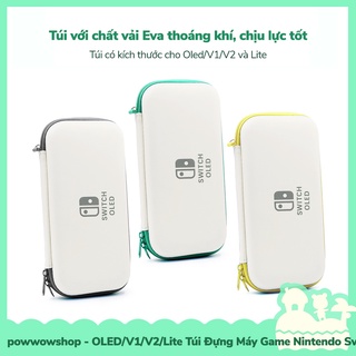 [Sẵn VN - Hỏa Tốc] Oled/V1/V2/Lite Túi Vải Eva Đựng Máy Game Nintendo Switch Phong Cách Đơn Giản Trắng Viền Màu
