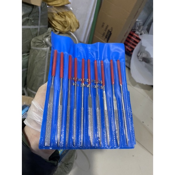 Bộ dũa mài kim loại hợp kim đa năng 10 cây size 5x180mm, 4x160mm, 3x140mm