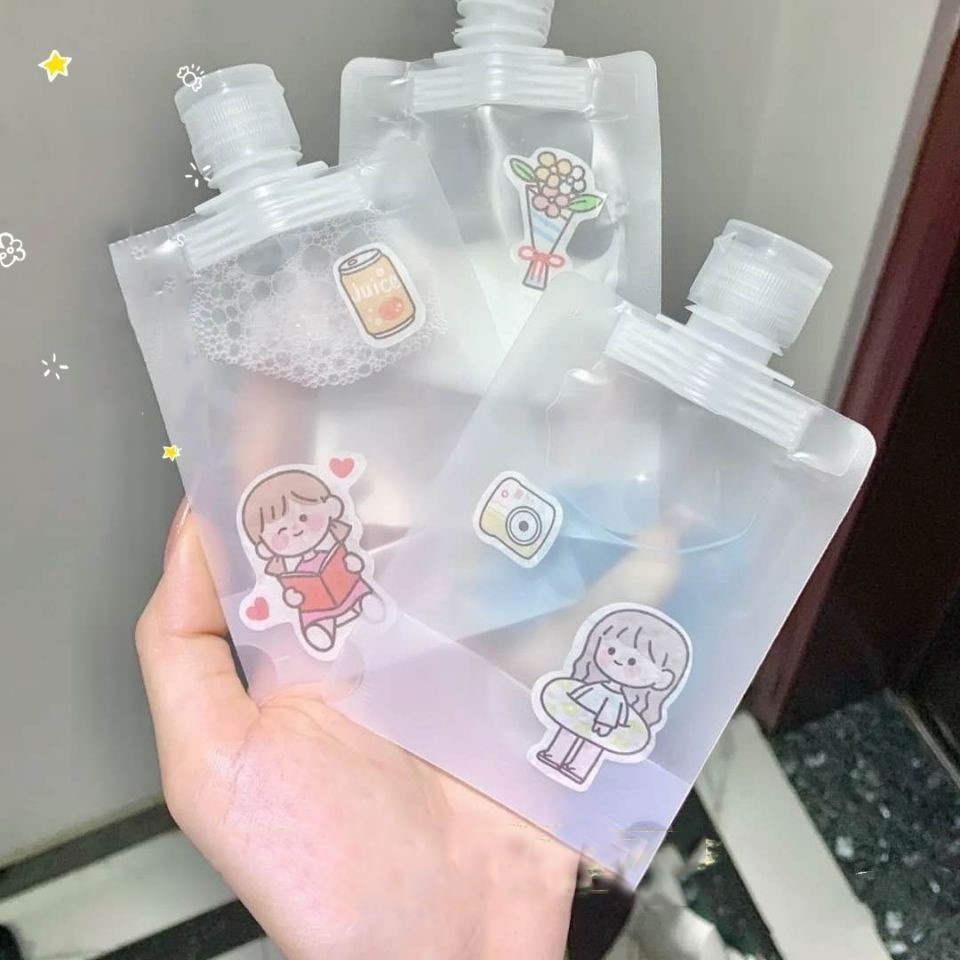 [Túi đóng gói vỏ sò dưỡng da du lịch di động 30 / 50 / 100ml] [Túi đóng gói sản phẩm chăm sóc da mờ] [Túi đựng mỹ phẩm] [Túi niêm phong chống bụi cho tinh dầu & dầu gội]