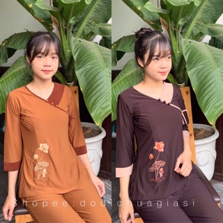 Đồ Lam Đi Chùa # Thun Tim Nơ # Đồ Bộ Nữ # Quần Áo