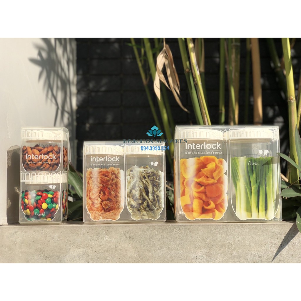 [ LOCK&LOCK ] Set 2 hộp nhựa Interlock 280ml, 500ml và 1000ml ...