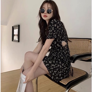 [V1.239] Váy Hoa Nhí Khoét Eo Hàng 2 Lớp Siêu Xinh Có Ảnh Thật