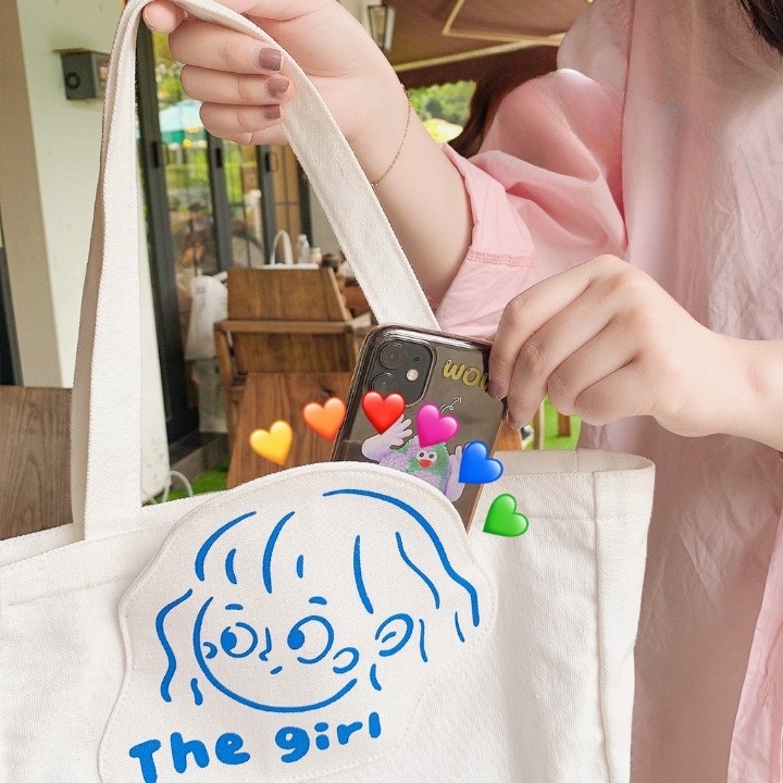 Túi Tote đeo chéo vải canvas đẹp cao cấp unisex đẹp đi học đi chơi thời trang