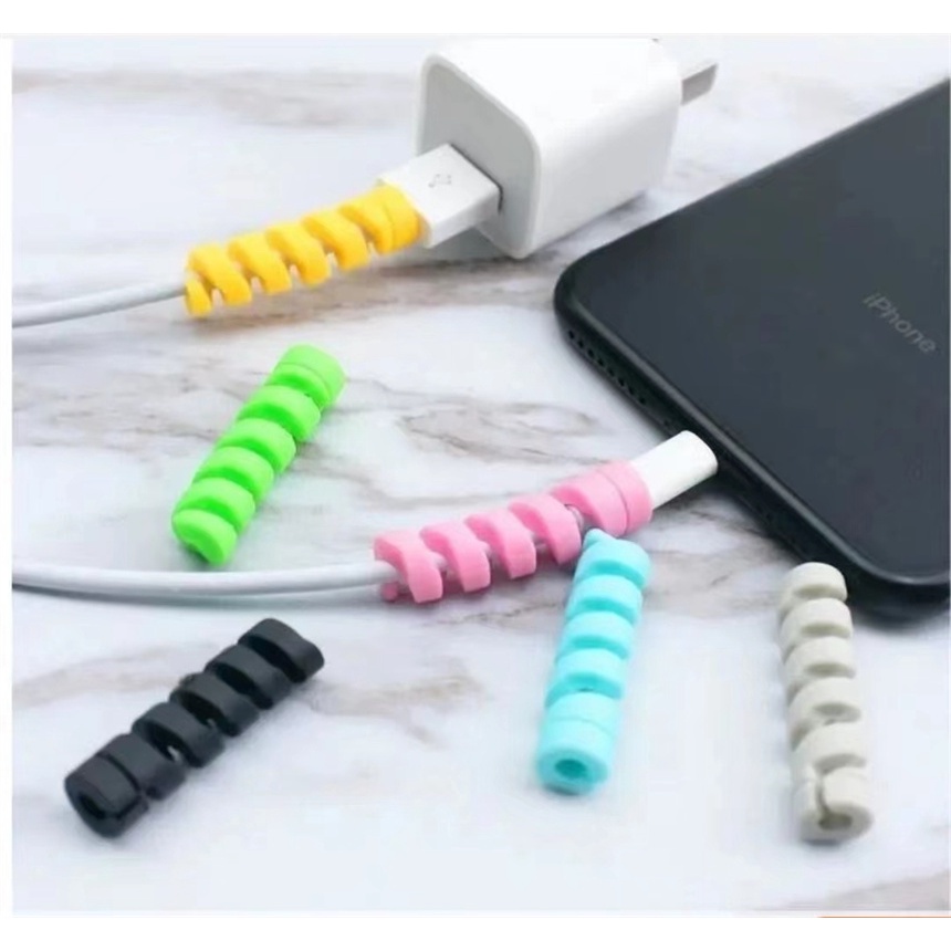 Thích hợp cho cáp dữ liệu xoắn ốc Iphone / Android Bộ sạc tay áo bảo vệ sáng tạo / Cuộn dây tai nghe