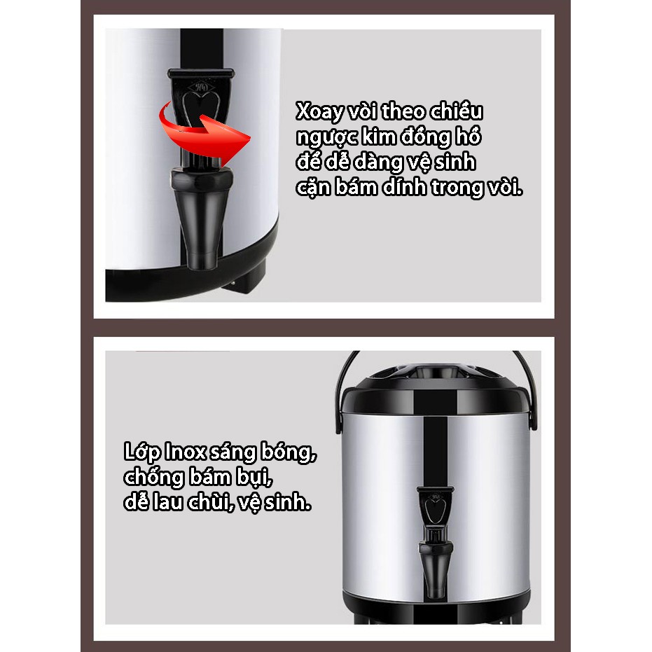 Bình giữ nhiệt ủ trà inox cao cấp loại tốt (6 - 8 - 10 -12L) -  THE GARDEN IGWT x GREENBAR | BigBuy360 - bigbuy360.vn