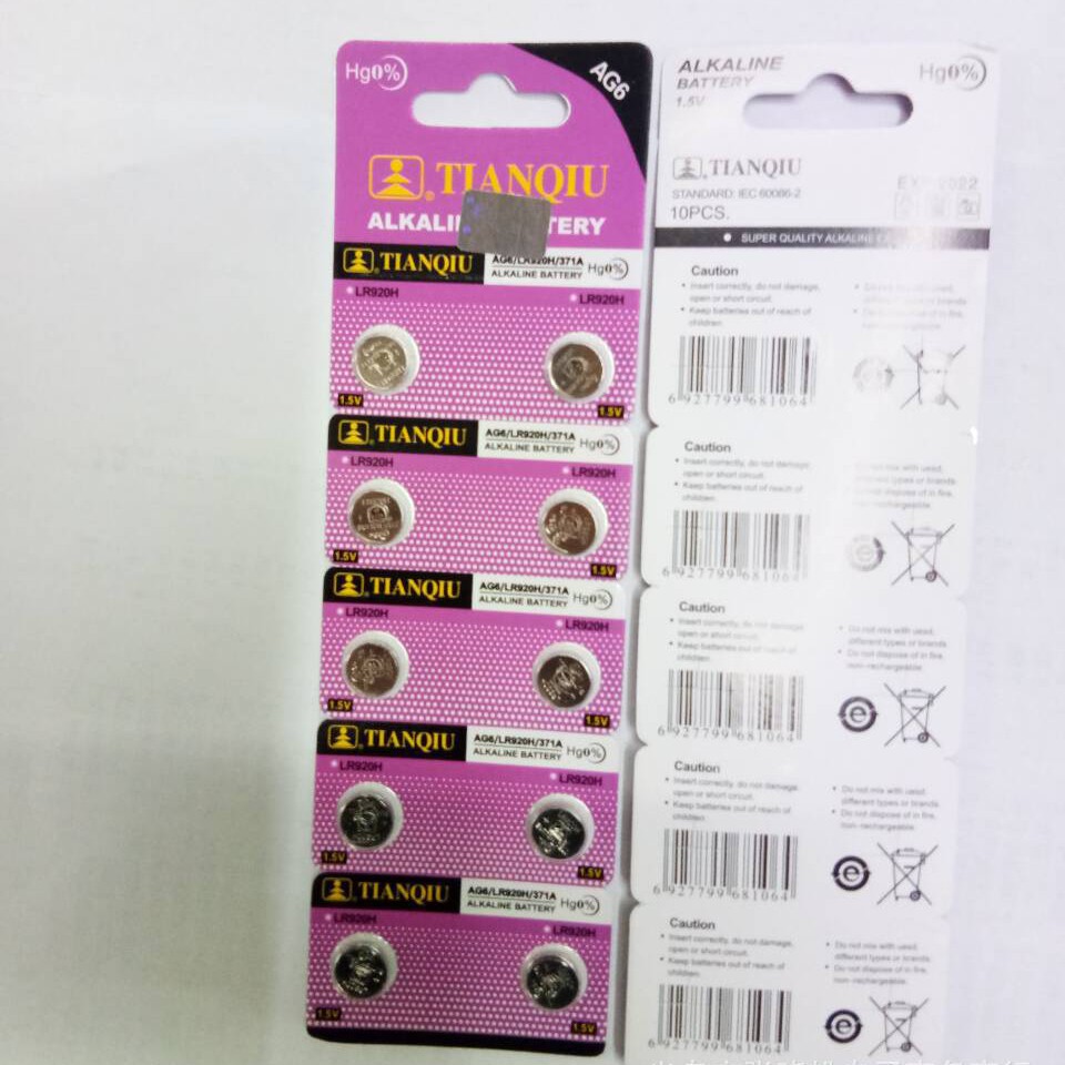 Vỉ pin Pin Tianqiu AG6 - LR920H -371A pin nút dùng cho đồng hồ kim ...