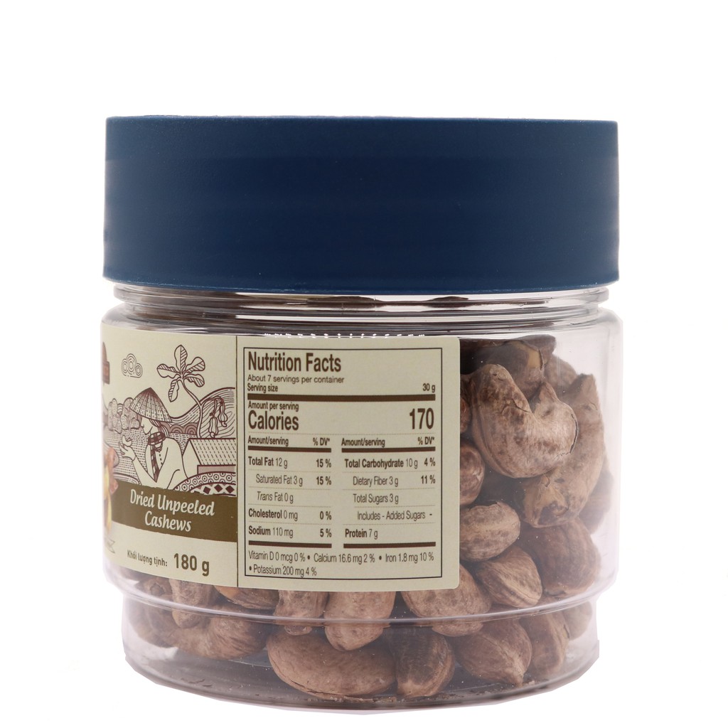 Hạt Điều Vỏ Lụa 180g LAFOOCO Dried Unpeel Cashew Nuts [HSD: 12/2026]