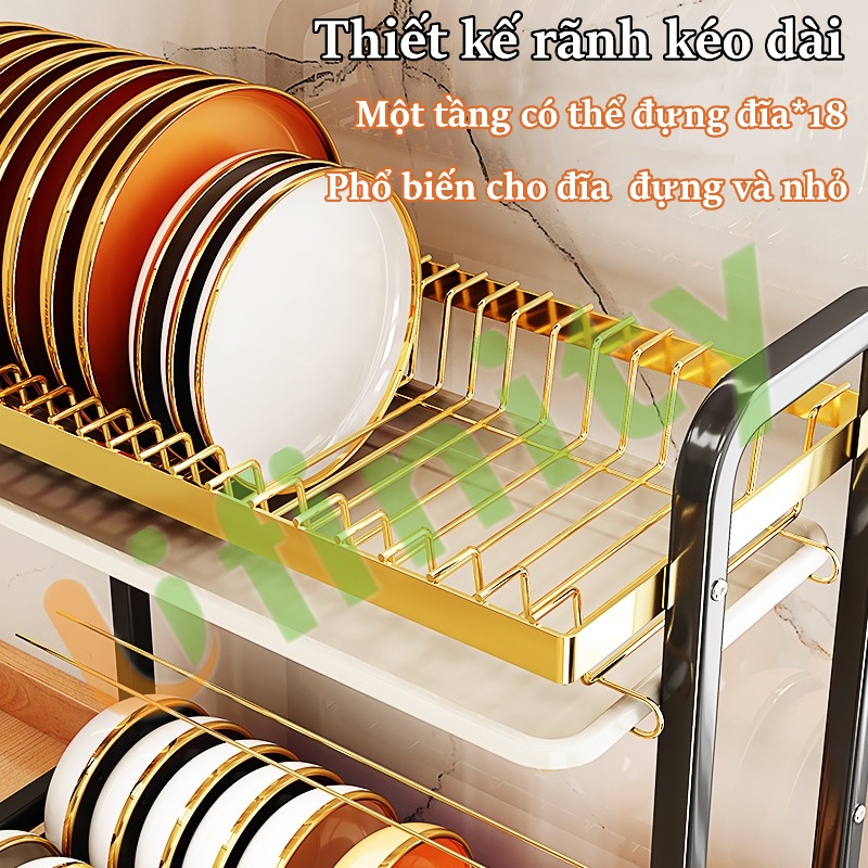 Lifinity Kệ Để Chén Bát Đĩa Đa Năng - Thép Carbon Cao Cấp Màu Vàng Đen Chịu Tải mạnh Ngoại Hình Đẹp