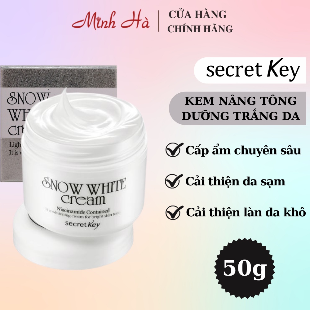Kem dưỡng trắng da mặt Secret key Snow White Cream 50g cấp ẩm, mềm mịn