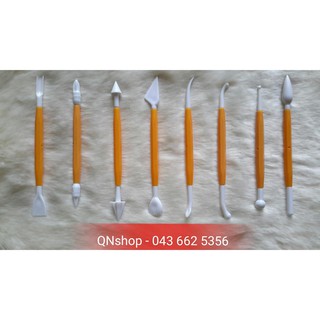 Bộ tạo hình đất sét 8 món 16 đầu, dụng cụ tạo hình đất sét bằng gỗ QNshop Nguyên liệu Handmade