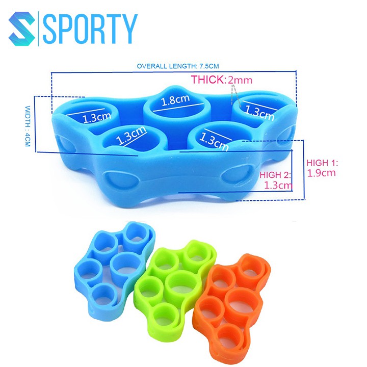 Dụng cụ luyện tập cơ ngón tay, bộ bóp tập 6 món bóp tay silicone YGW27 hỗ trợ các bài tập tay SPORTY