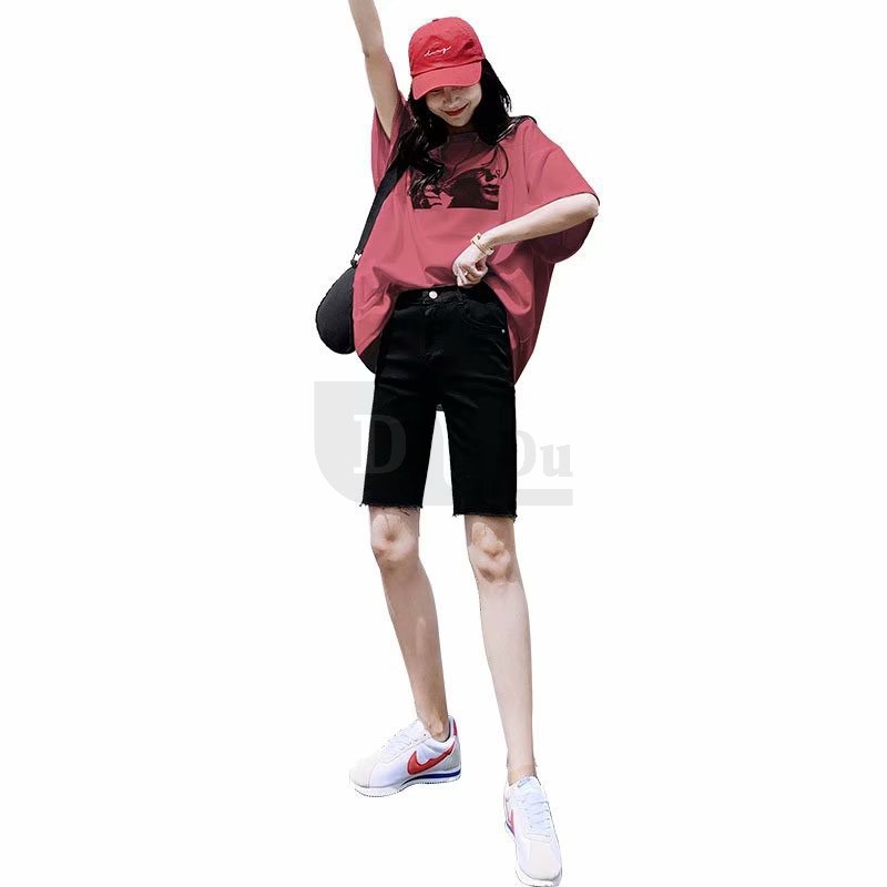 Ảnh Quần Short Denim Lưng Cao Dáng Ôm Mỏng Thời Trang Hàn Quốc Cá Tính Cho Nữ 3