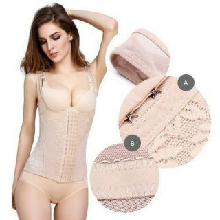Áo gen định hình nịt bụng có khóa cài 6 nấc điều chỉnh khóa cài (đủ size, có Clip)