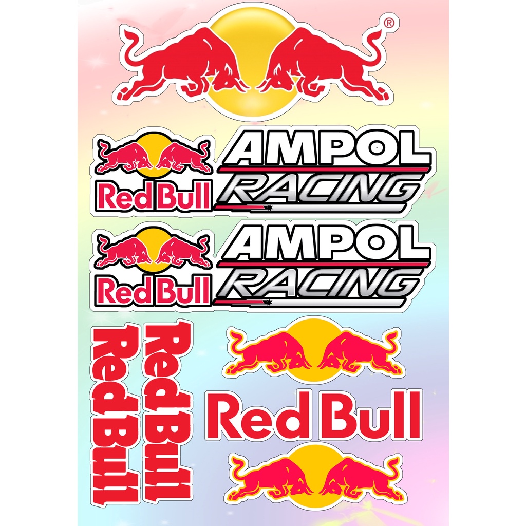 TEM TẤM DÁN XE CHỦ ĐỀ REDBULL RACING TẤM 21X30CM DECAL CAO CẤP CHỐNG ...