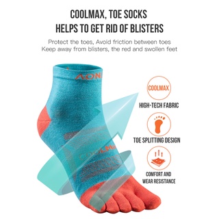 COMBO 3 Đôi Vớ Tất Xỏ Ngón Cổ Ngắn Thể Thao Chạy Bộ Marathon Chạy Trail Aonijie E4802