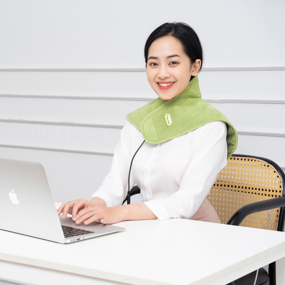 Ảnh Đai Chườm Nóng Thảo Dược HAPAKU, Giảm Đau Vai Gáy, Thoái Hóa Đốt Sống Cổ, Lưu Thông Khí Huyết, Thư Giãn Ngủ Ngon 2