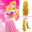 SY3 Disney Aurora Công Chúa Cosplay Tóc Giả Vàng Dài Tự Nhiên Halloween Trang Phục Hóa Trang Hiệu Suất Lông Tơ Tóc YS3