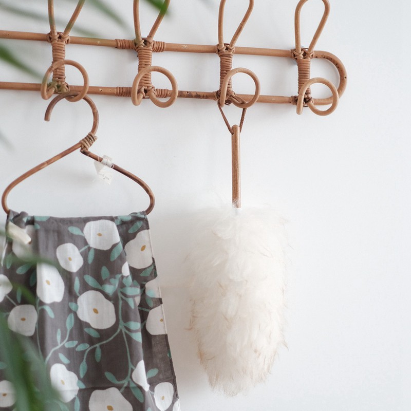 Lớn Vintage Mây Quần Áo Móc Treo Trẻ Em Quần Áo Tổ Chức Giá Mây Treo Tường Móc Quần Áo Mũ Treo Móc Trang Trí Phòng