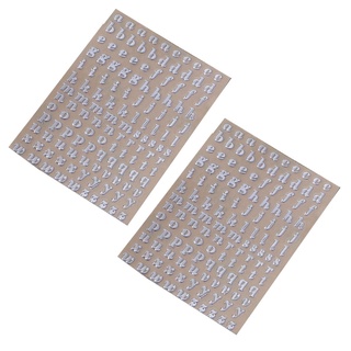 Set 2 Tấm sticker Chữ Cái Màu Vàng / Bạc Dán Trang Trí