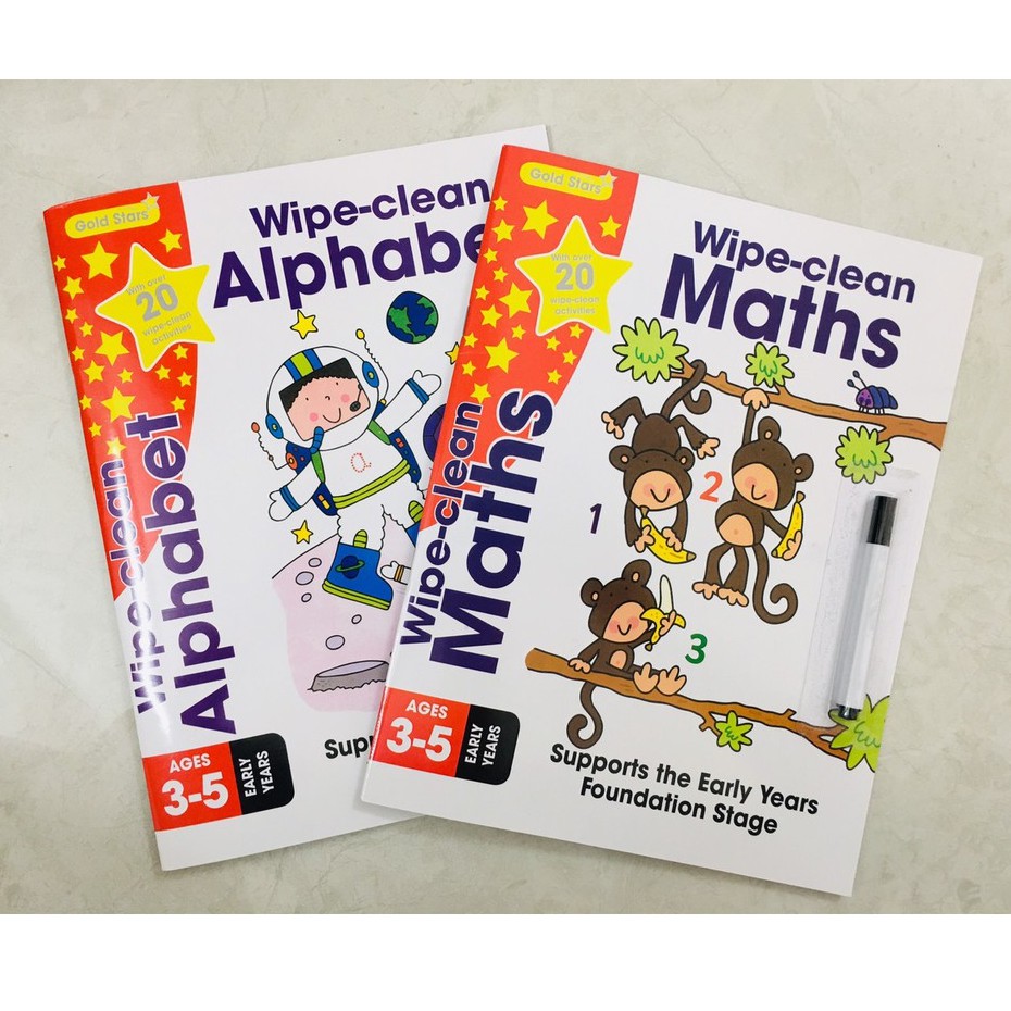 [Mã BMLTB35 giảm đến 35K đơn 99K] Sách: Tập viết cho trẻ 3 đến 6 tuổi - Wipe Clean Maths - Alphabet