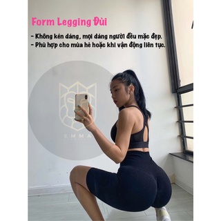 Quần Legging Đùi Gym Nữ Chun Mông Trơn Cạp Cao [ĐỒ TẬP GYM NỮ]