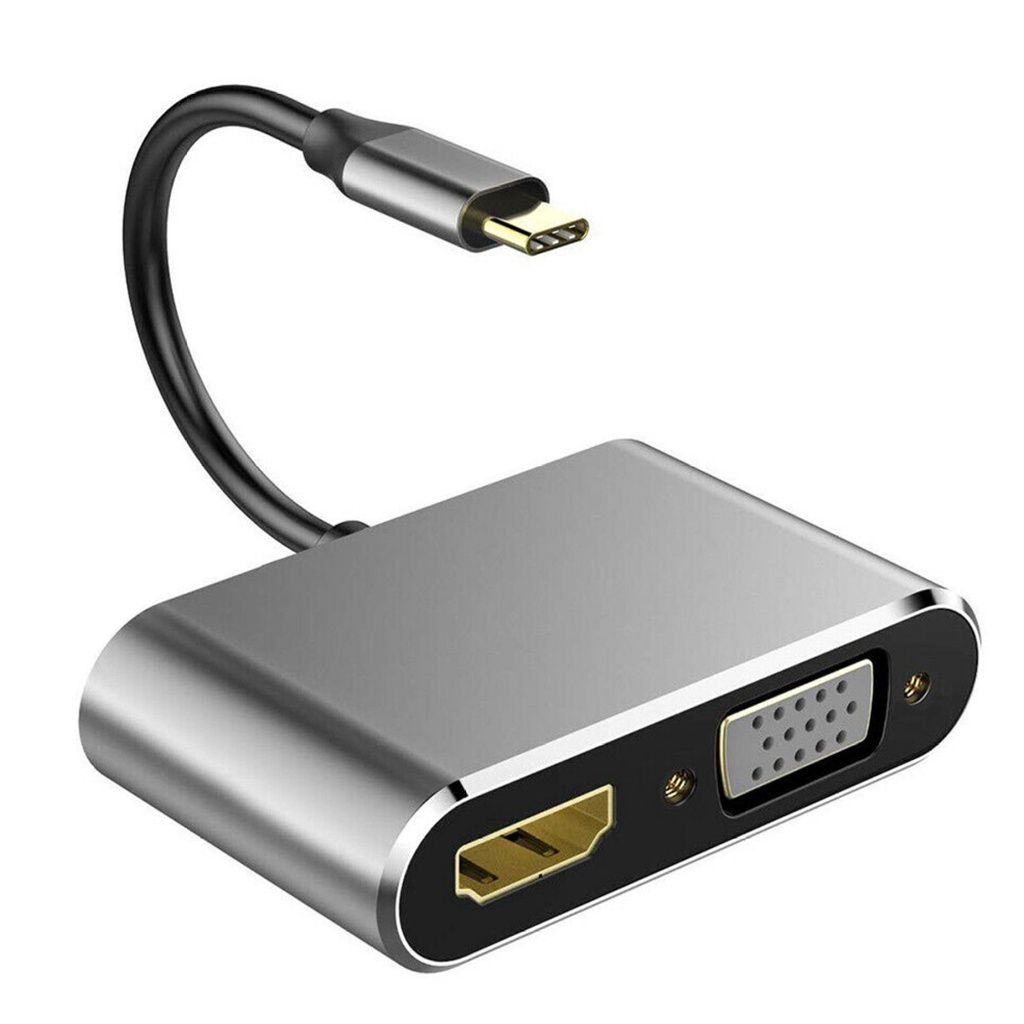 Bộ Chuyển Đổi Cổng Đầu Đọc Thẻ VGA 4 Trong 1 USB Type-C Sang HDMI Đối Với MacBook Pro, Loại C Sang HDMI VGA 4 Trong 1