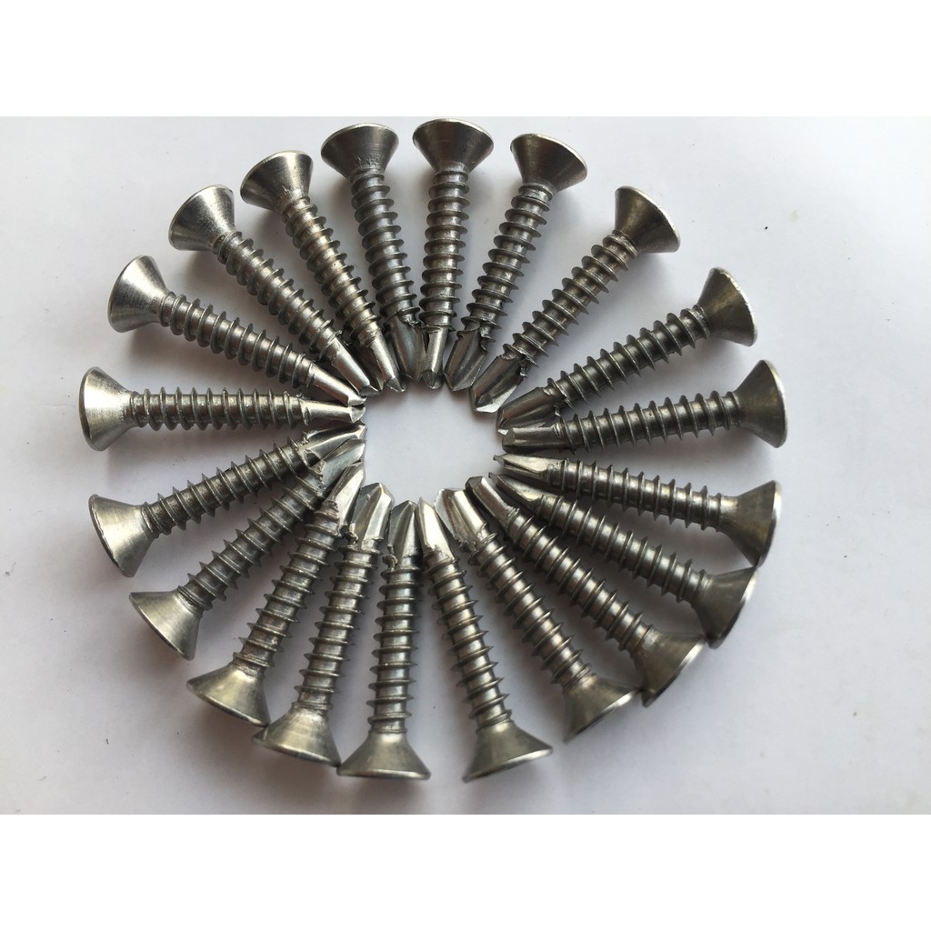 Vít tự khoan đầu bằng, Vít chìm inox 304 M4 các độ dài set 500gr (5 ...
