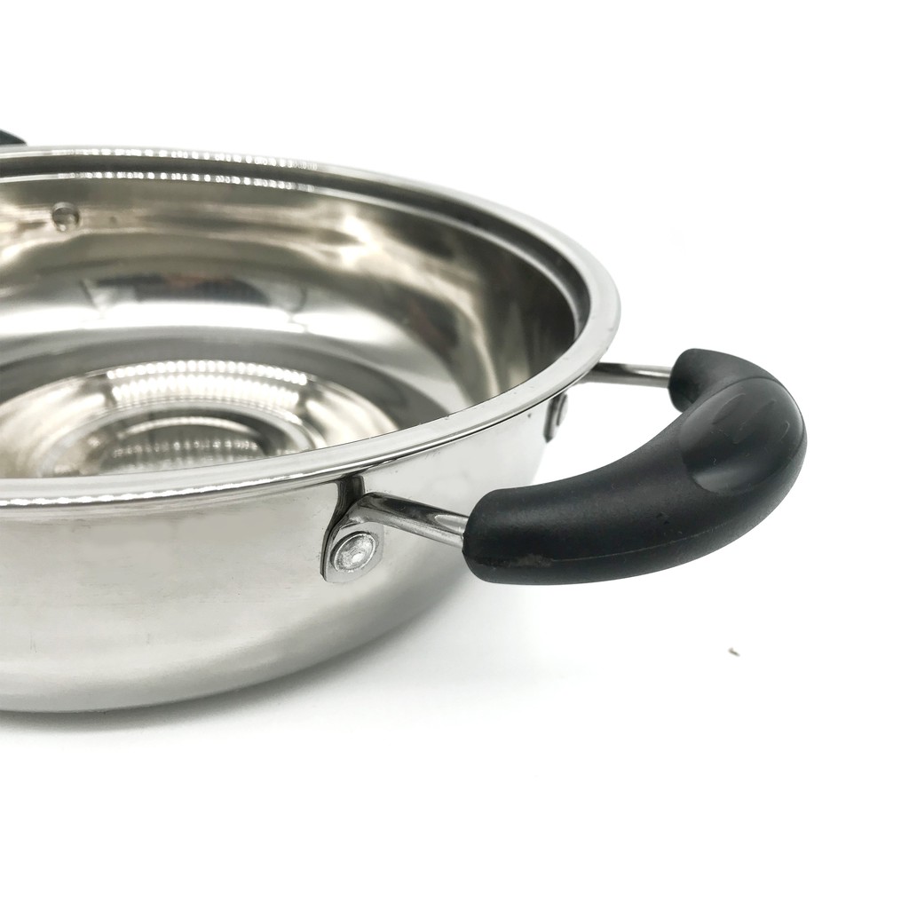 Ảnh Nồi inox nấu lẩu quai nhựa chống nóng Hoàng Gia HG Mart Bảo hành 12 tháng 2