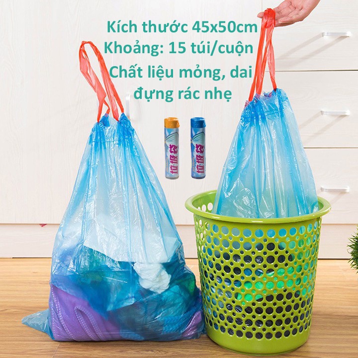 Túi Đựng Rác Có Quai Tự Phân Hủy Sinh Học Màu Đen Bao Rác Bọc Đựng Vệ ...