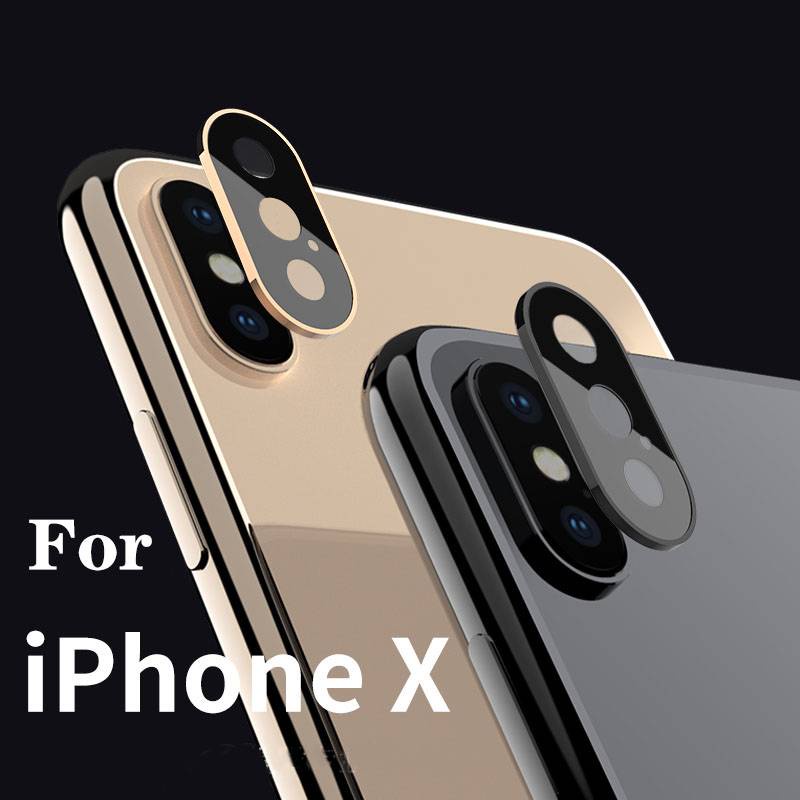 Full Camera Bảo Vệ Cho iphone X XS Max XR Vòng Kim Loại + Kính Cường Lực Phía Sau Ống Kính Máy Ảnh Miếng Dán