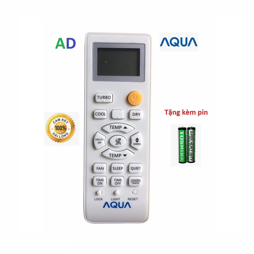 Điều khiển điều hòa Aqua có nút TURBO - Tặng kèm pin - Remote máy lạnh Aqua có TURBO