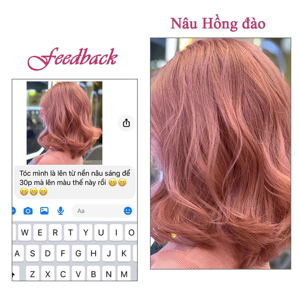 Thuốc nhuộm tóc Nâu Hồng Đào 100ml màu nhuộm lên chuẩn tone