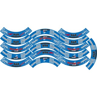 Tem dán full vành dán mọi loại xe màu xanh trắng đe, tem mâm trùm xe máy 16 miếng full 2 bánh trước sau. Decal trùm vành