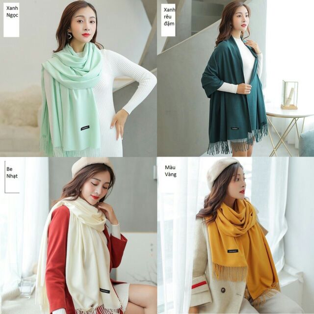 Khăn Choàng Cổ Cashmere Chất Len Mỏng Dệt Mịn