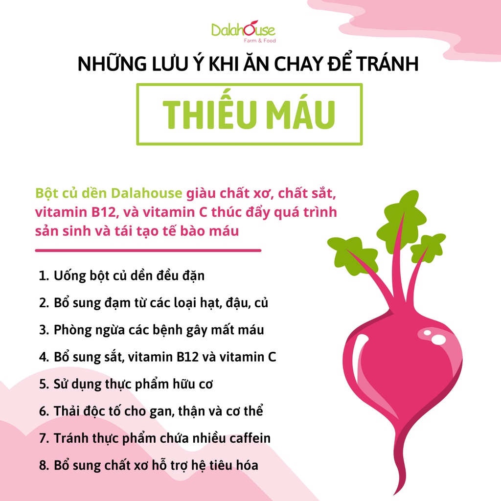 Ảnh Bột củ dền nguyên chất sấy lạnh Dalahouse 60gr organic giúp bổ máu, đạt tiêu chuẩn Châu Âu 1