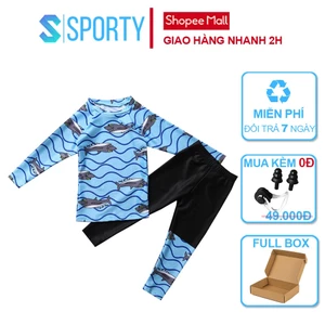 Đồ bơi trẻ em dài tay cho bé trai kèm quần dài mẫu đàn cá SPORTY SW349