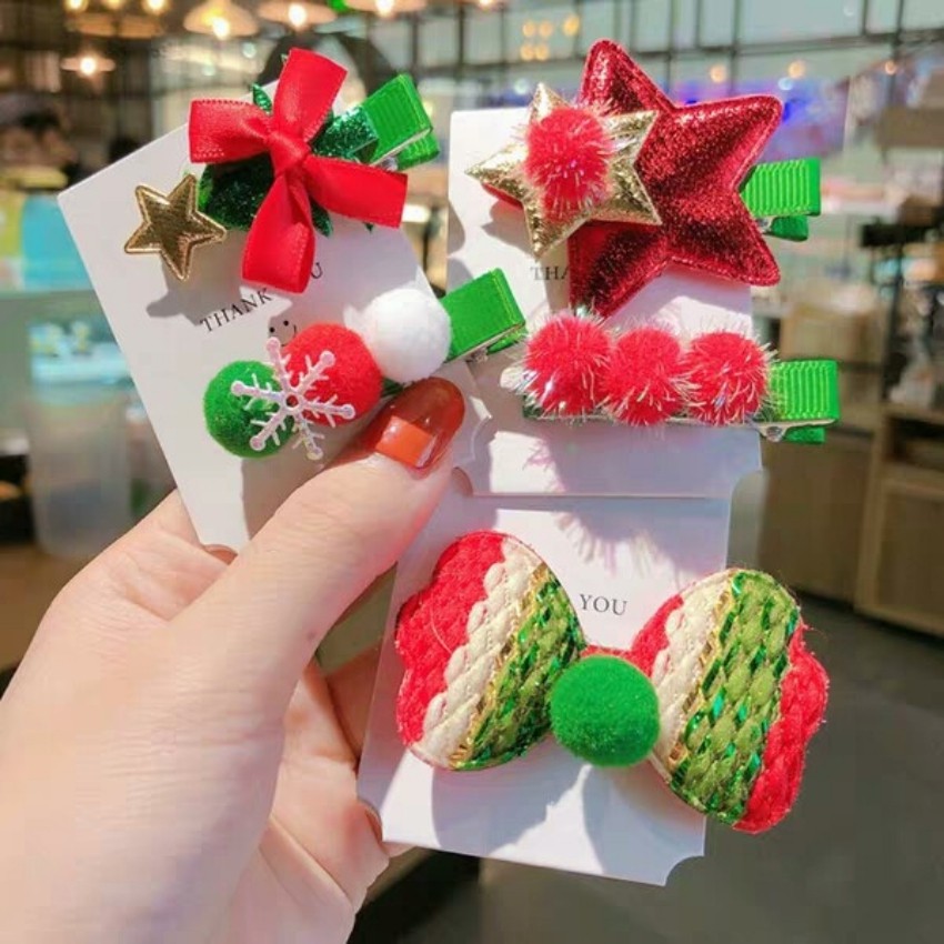 Set 5 kẹp tóc giáng sinh cho bé siêu xinh (NOEL)