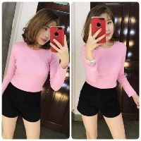 Áo thun gân tay dài tôn dáng, áo thun gân tay dài phong cách hàn quốc - RUBY CLOTHING A04