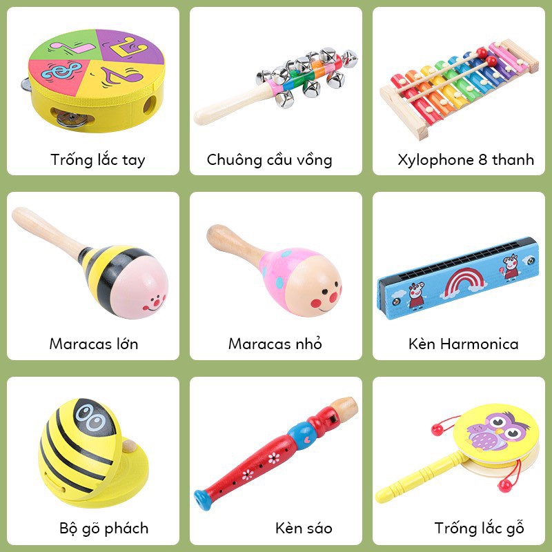 Chi tiết set nhạc cụ S-kids
