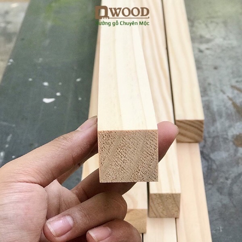 Ảnh Thanh gỗ Dwood 120cm vuông 3x3 gỗ thông nhập khẩu bề mặt láng mịn 4
