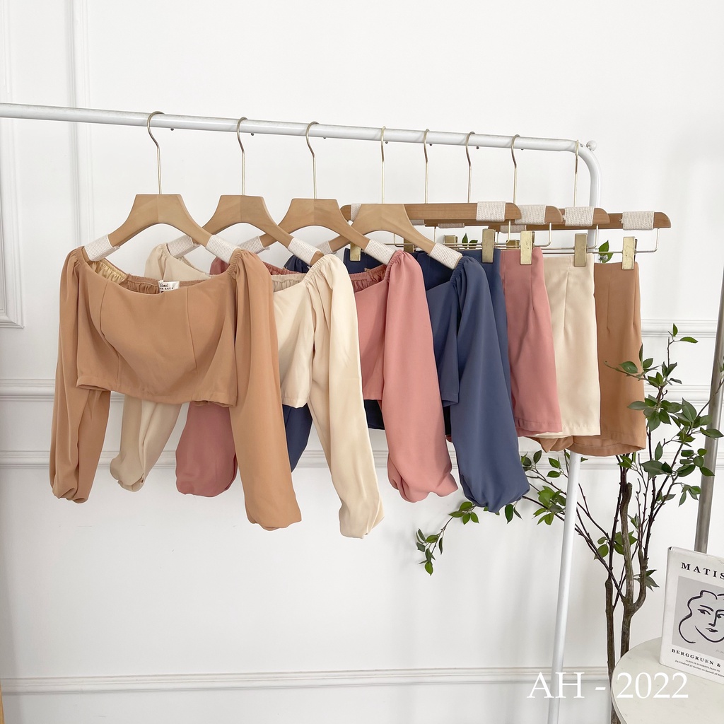 SET ÁO DÀI TAY QUẦN NGẮN MÀU DỄ THƯƠNG - NALY SET