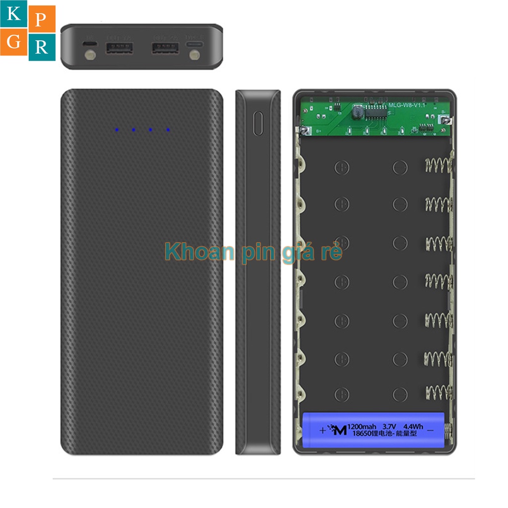KPGR Box sạc dự phòng 8 cell 18650 không LCD (Không pin) | Shopee Việt Nam