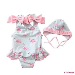 ♬Mg♪-Toddler Bé Gái Bé Gái Flamingo Đồ Bơi Đồ Bơi Đi Biển Rom Quần Áo Mũ Trang Phục