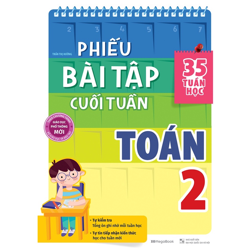 Ảnh Sách Tham Khảo -Phiếu Bài Tập Cuối Tuần Toán 2 (35 Tuần Học) - MEGABOOK 2