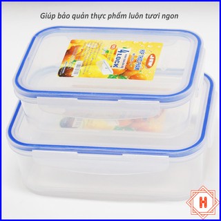 Bộ 2 hộp đựng đồ đông 2241 - hộp đựng thực phẩm 4 khóa Song Long cao cấp { H }