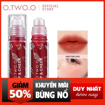 Son Môi Dạng Dầu O.TWO.O Yj005 30g Đầu Lăn Lâu Trôi Dưỡng Ẩm Chống Nước 4 Màu Tùy Chọn Có Thể Làm Phấn Má xịn