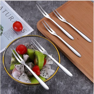 Combo 10 Nĩa Nhỏ 2 Răng Inox 304 - Hoàn Hảo Cho Trái Cây, Bánh và Mứt