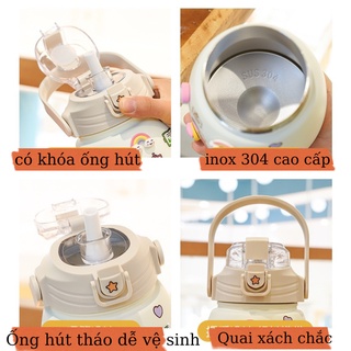 Bình giữ nhiệt 900ml có quai đeo decal(clip shop quay thật sản phẩm sai đền 10 lần)