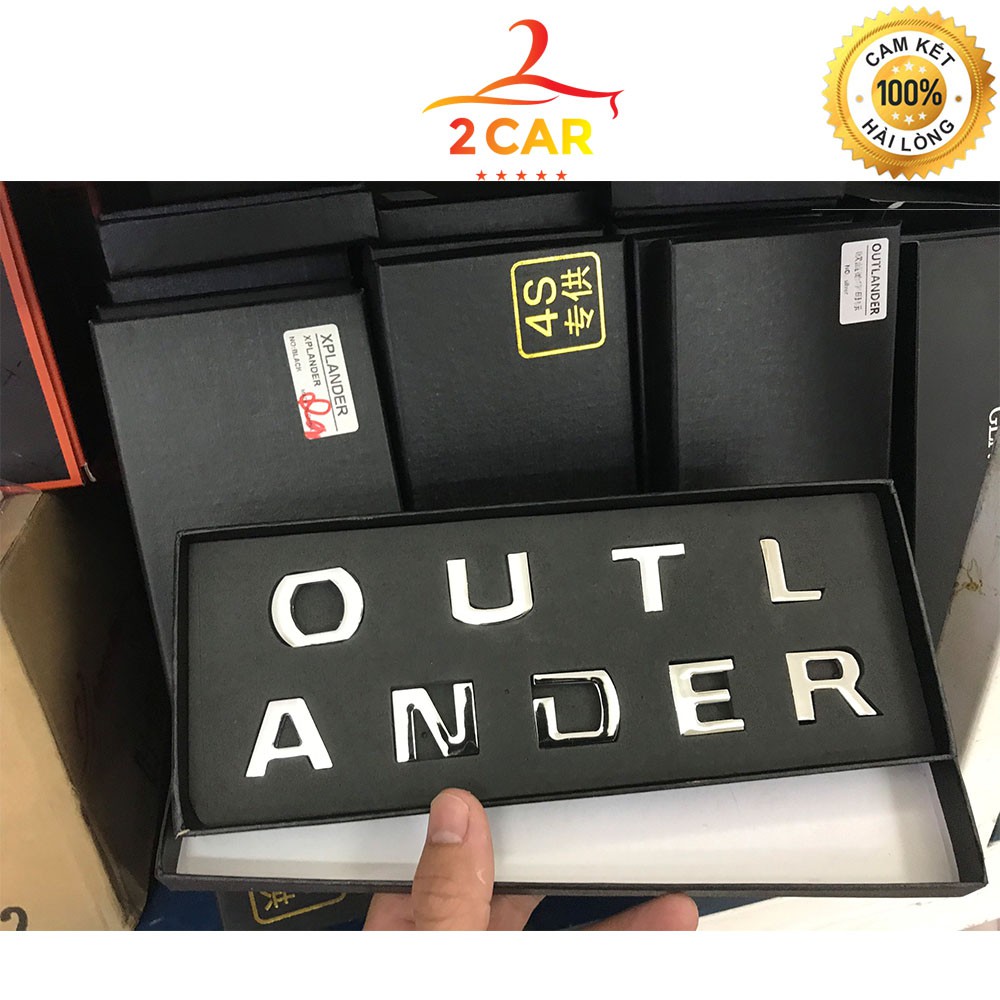 Chữ OUTLANDER chuẩn inox xịn gắn trang trí xe OUTLANDER